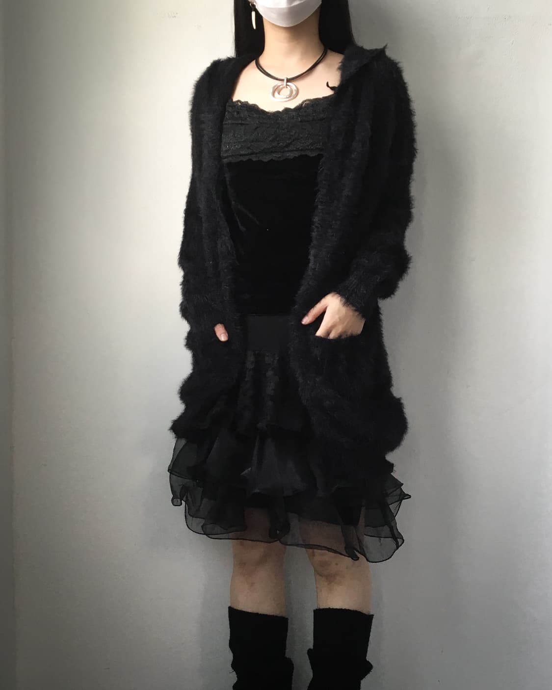 Fluffy hood open cardigan 상품이미지6