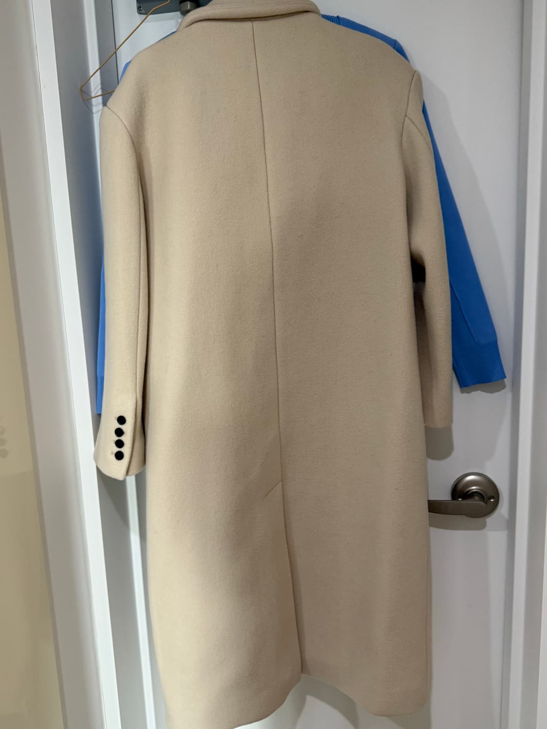 라이트 베이지 롱 울코트(울100%) 상품이미지7