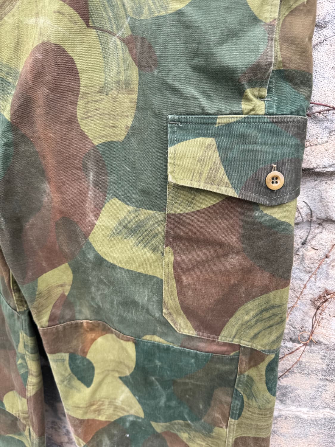 50s 벨기에군 오리지널 브러쉬스트로크 카모 팬츠 전기형 상품이미지5