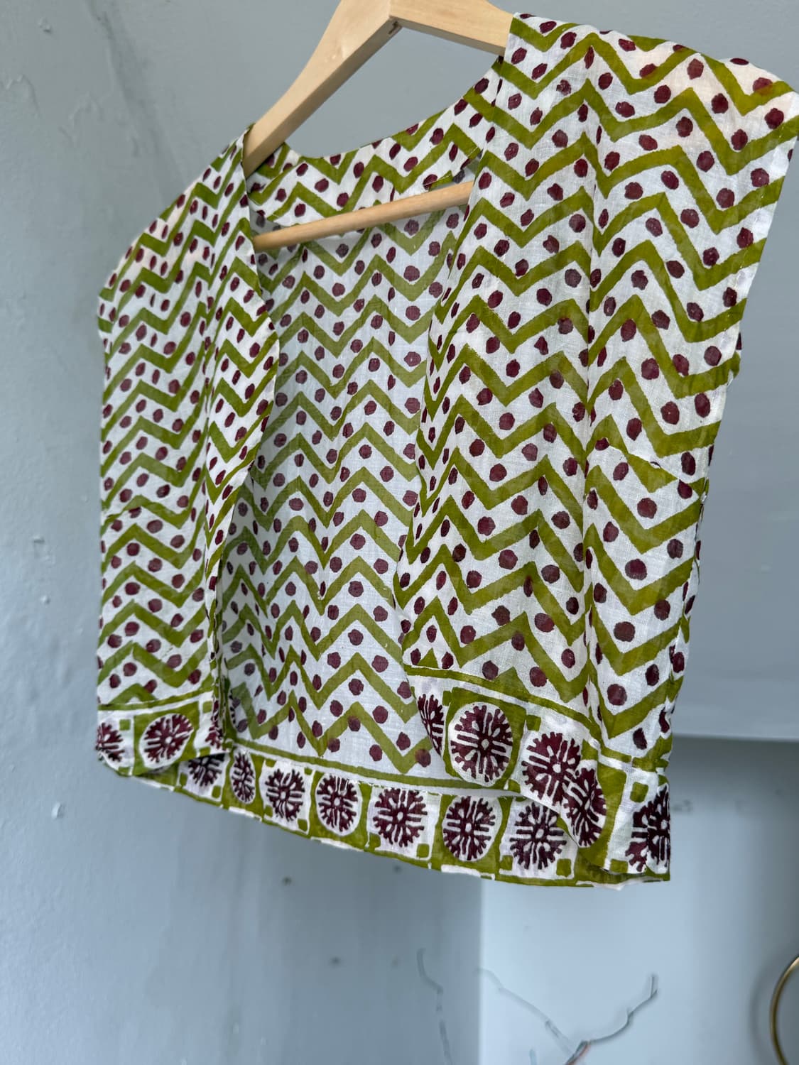 하구미 레이어드 패턴 크롭 볼레로 상품이미지3