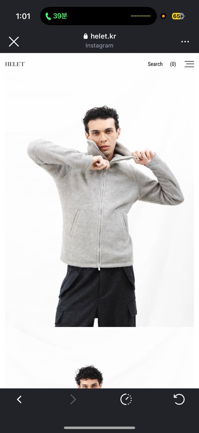 헬렛 하이넥 니트집업 L 상품이미지3