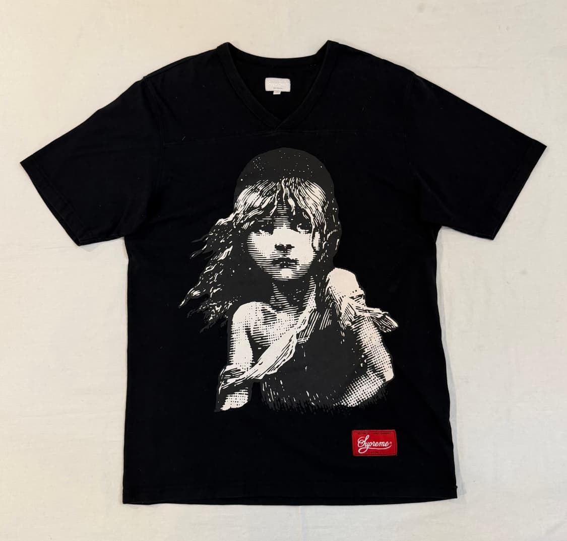 슈프림 15ss 라미제라블 프린팅 풋볼 탑 반팔 티셔츠 블랙 상품이미지1