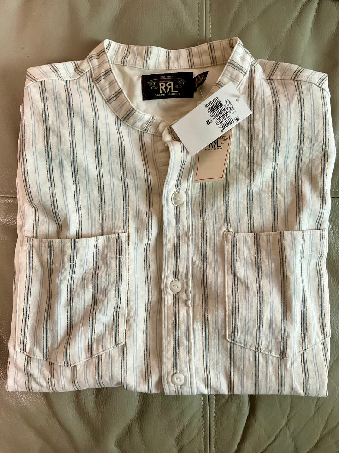 RRL 더블알엘 스트라이프 린넨코튼 저지 셔츠 M 상품이미지2