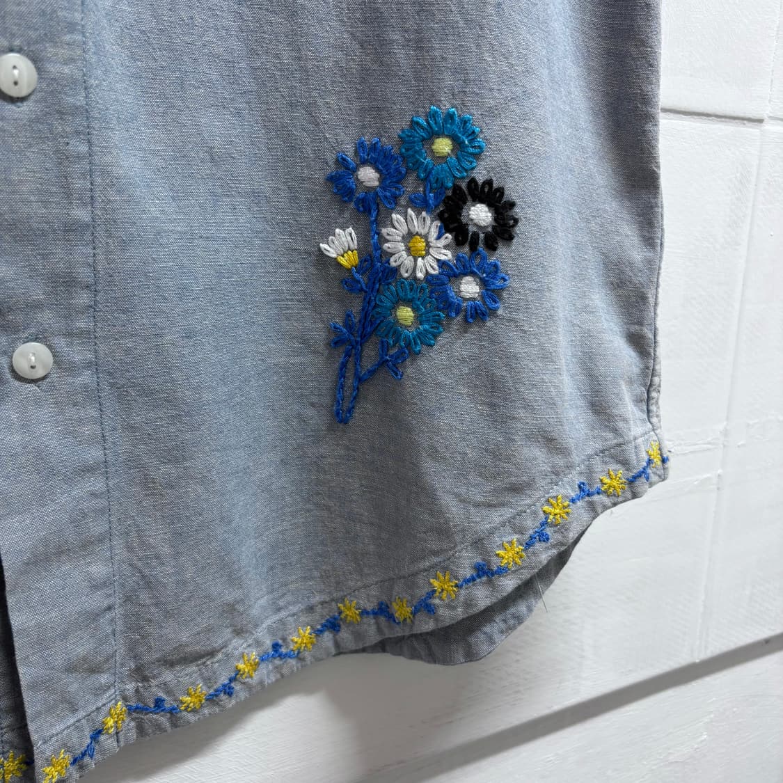 RAGEBLUE 샴브레이 보디st 자수 셔츠 남방 JPN 상품이미지2