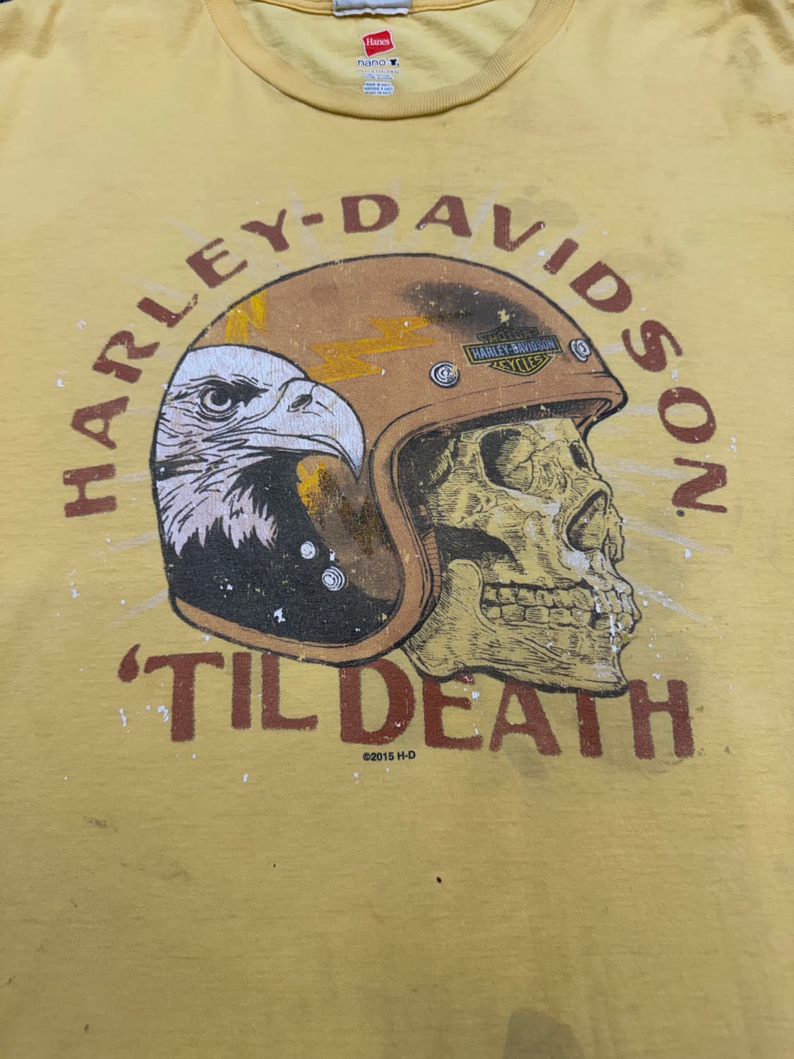 2XL) 할리데이비슨 빈티지 스컬 프린팅 반팔 티셔츠 상품이미지3