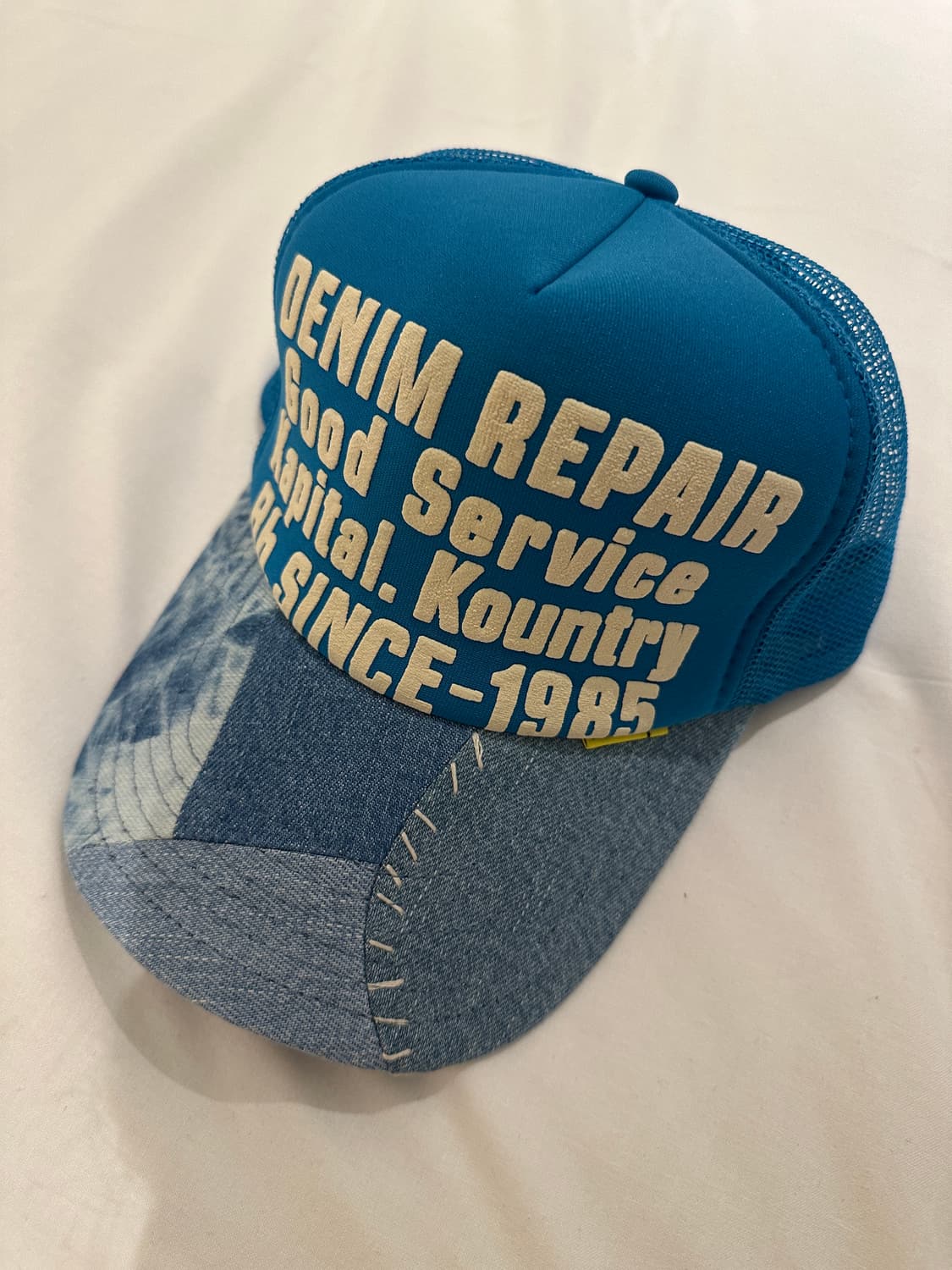 캐피탈 데님 패치워크 트러커캡 상품이미지1
