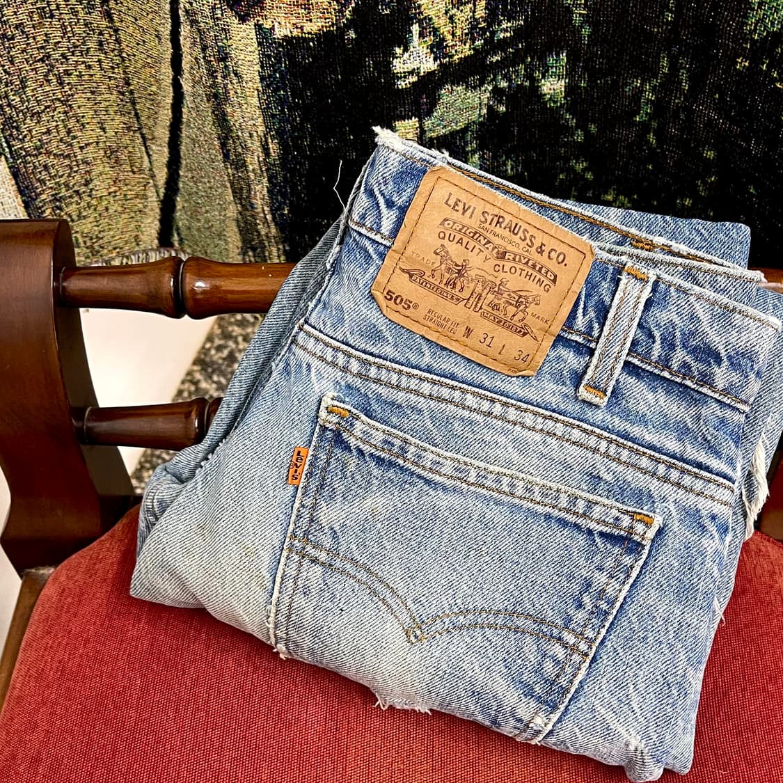 90s 리바이스 505 오렌지탭 레귤러핏 데님 (31) 상품이미지1