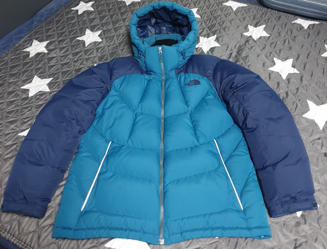 노스페이스 빈티지 덕다운 후드 패딩 블루 (110) 상품이미지1