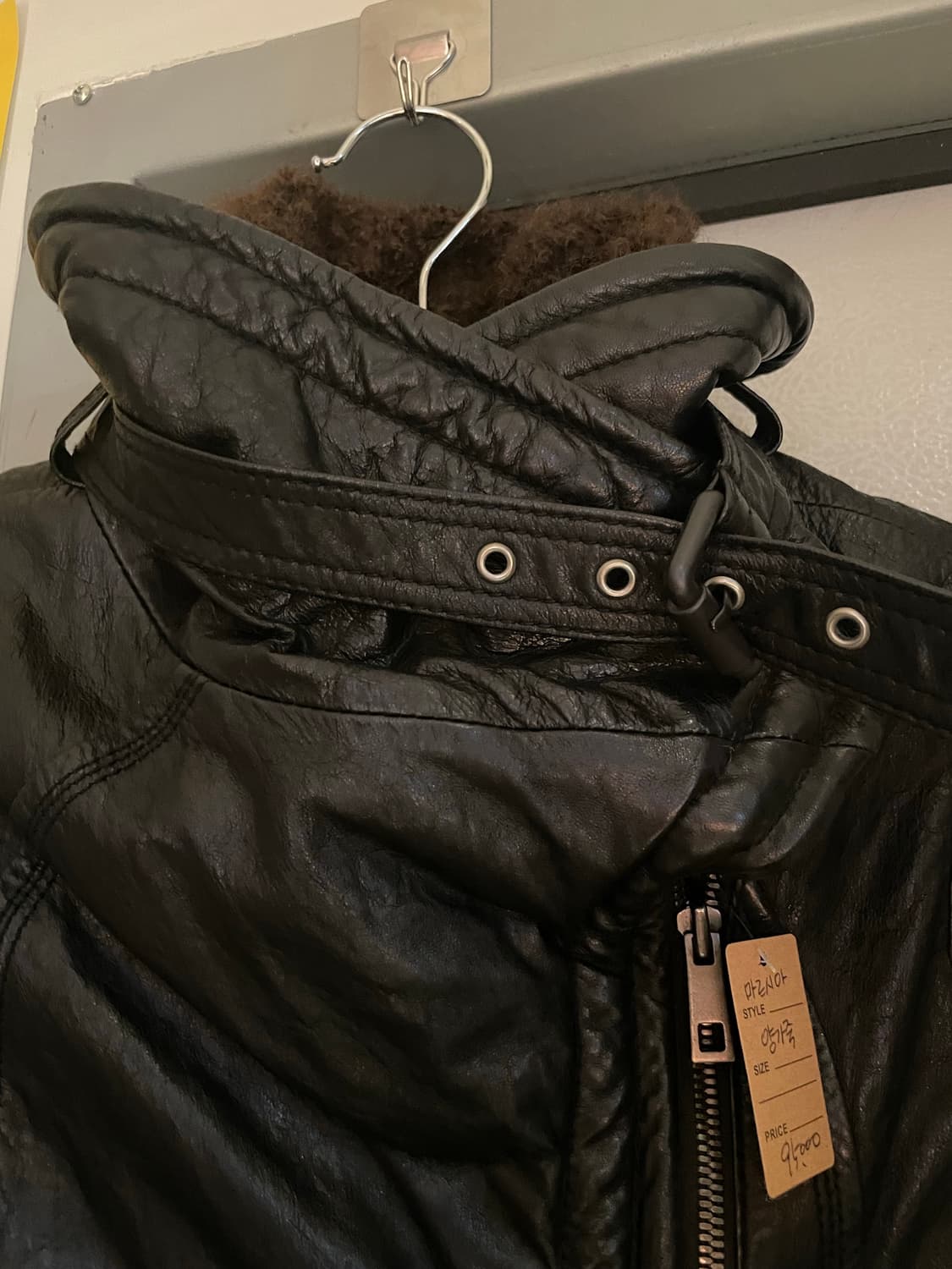 마르시아 빈티지 양가죽 레더 베스트 상품이미지3