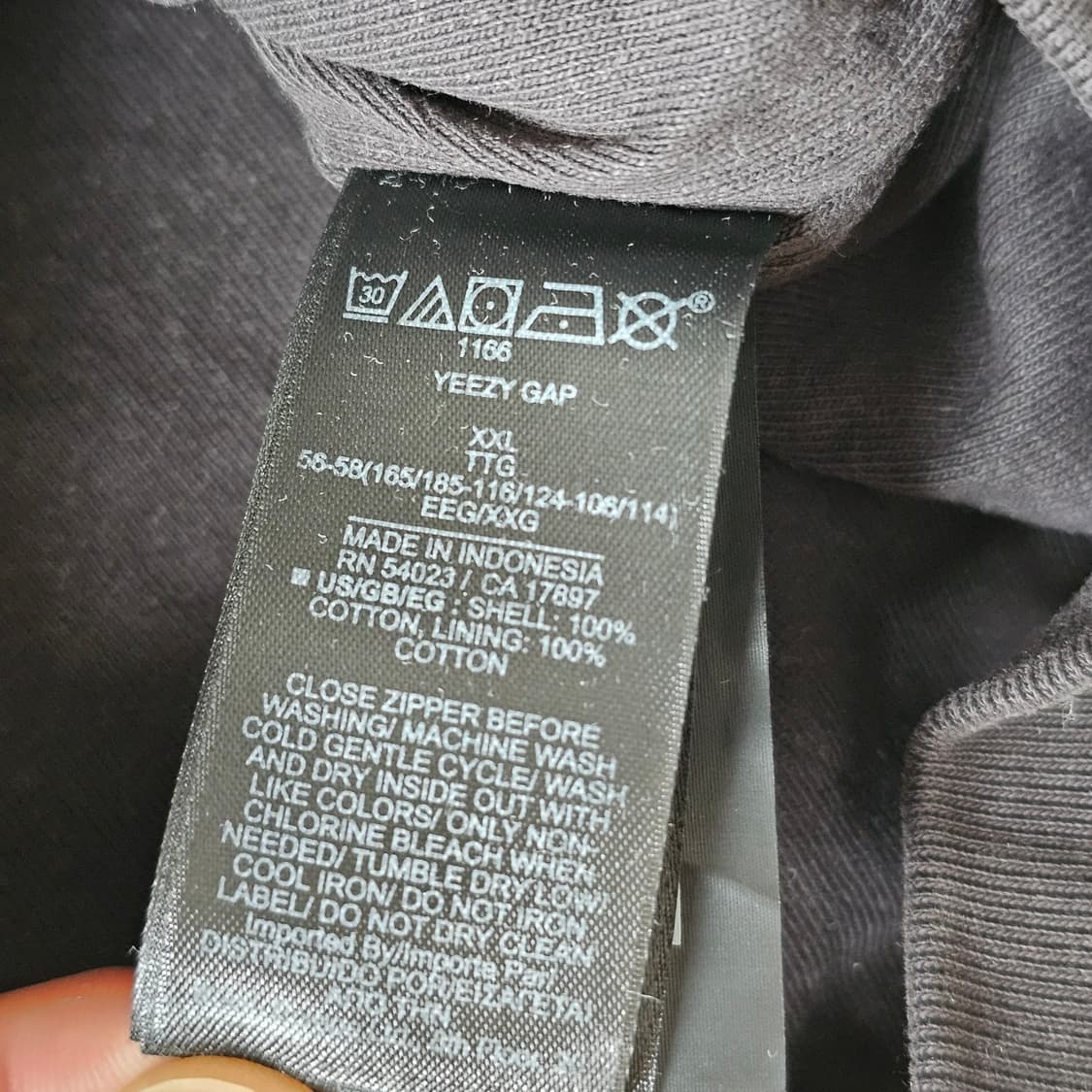 XXL 새제품) GAP 갭 X 이지 후드 집업 후드 블랙 2xl 110 상품이미지8