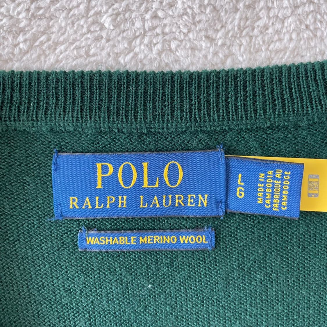 L 폴로 신형 워셔블메리노울 브이넥 니트 그린 상품이미지4