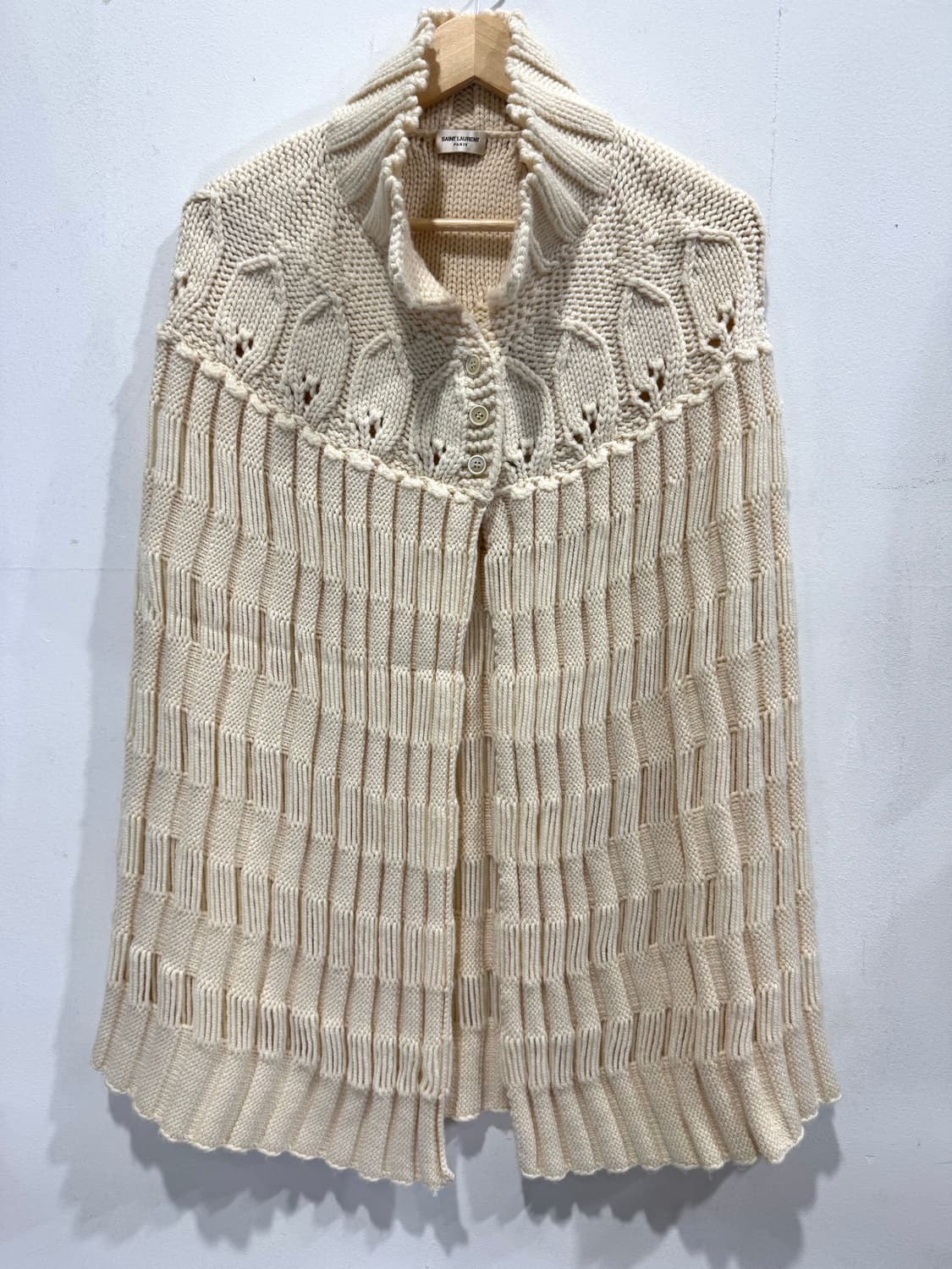 생로랑 니트 판초 XS 아이보리 정품 상품이미지2