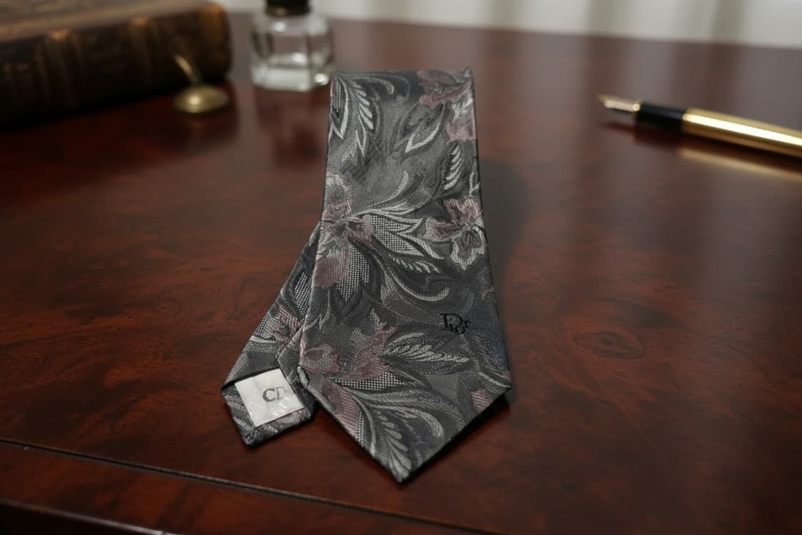 [Dior 자수로고] 크리스찬 디올 몬슈 실크 자가드 빈티지 넥타이 상품이미지3