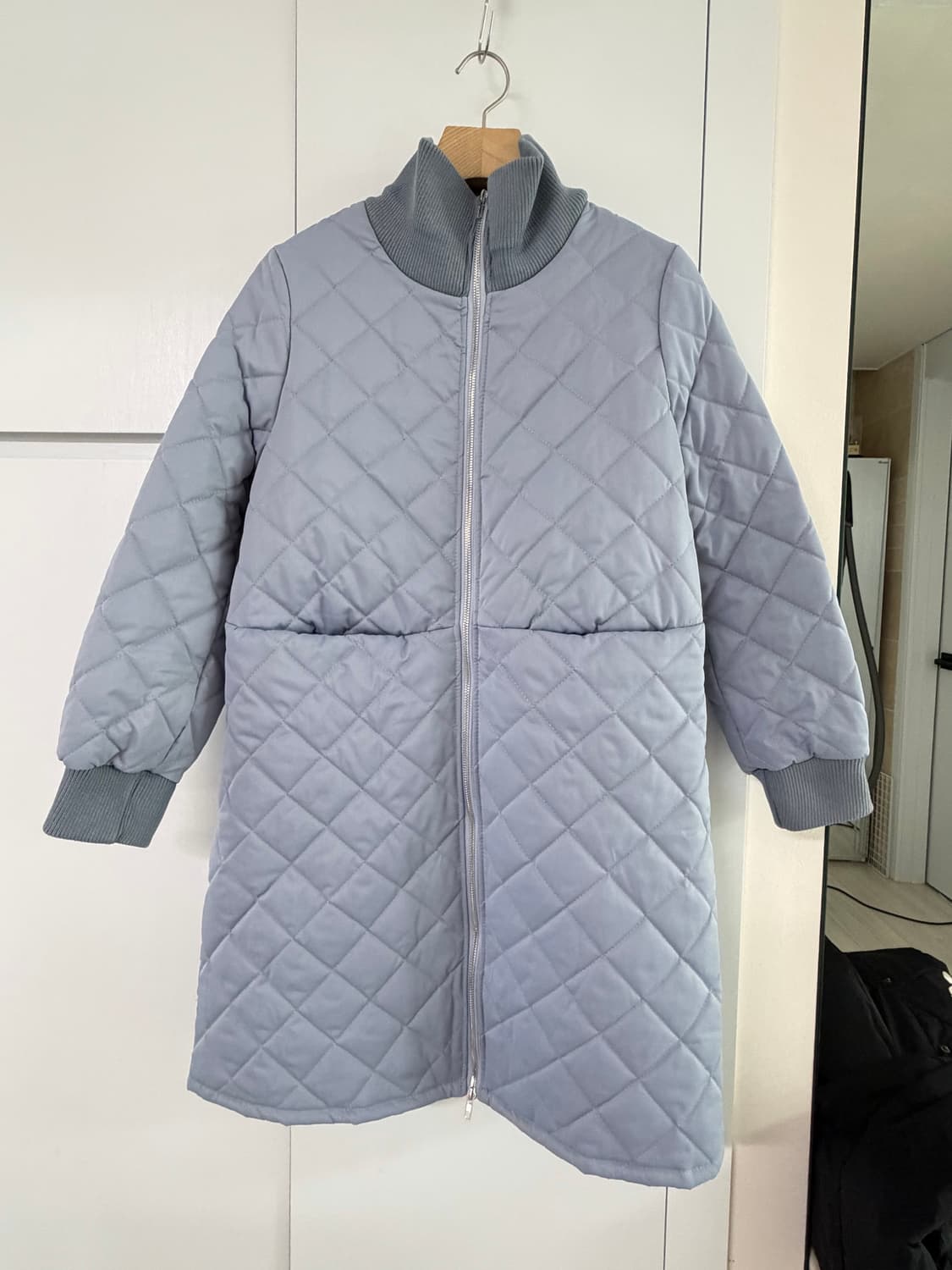 퀼팅 롱 코트 L 라일락 상품이미지1