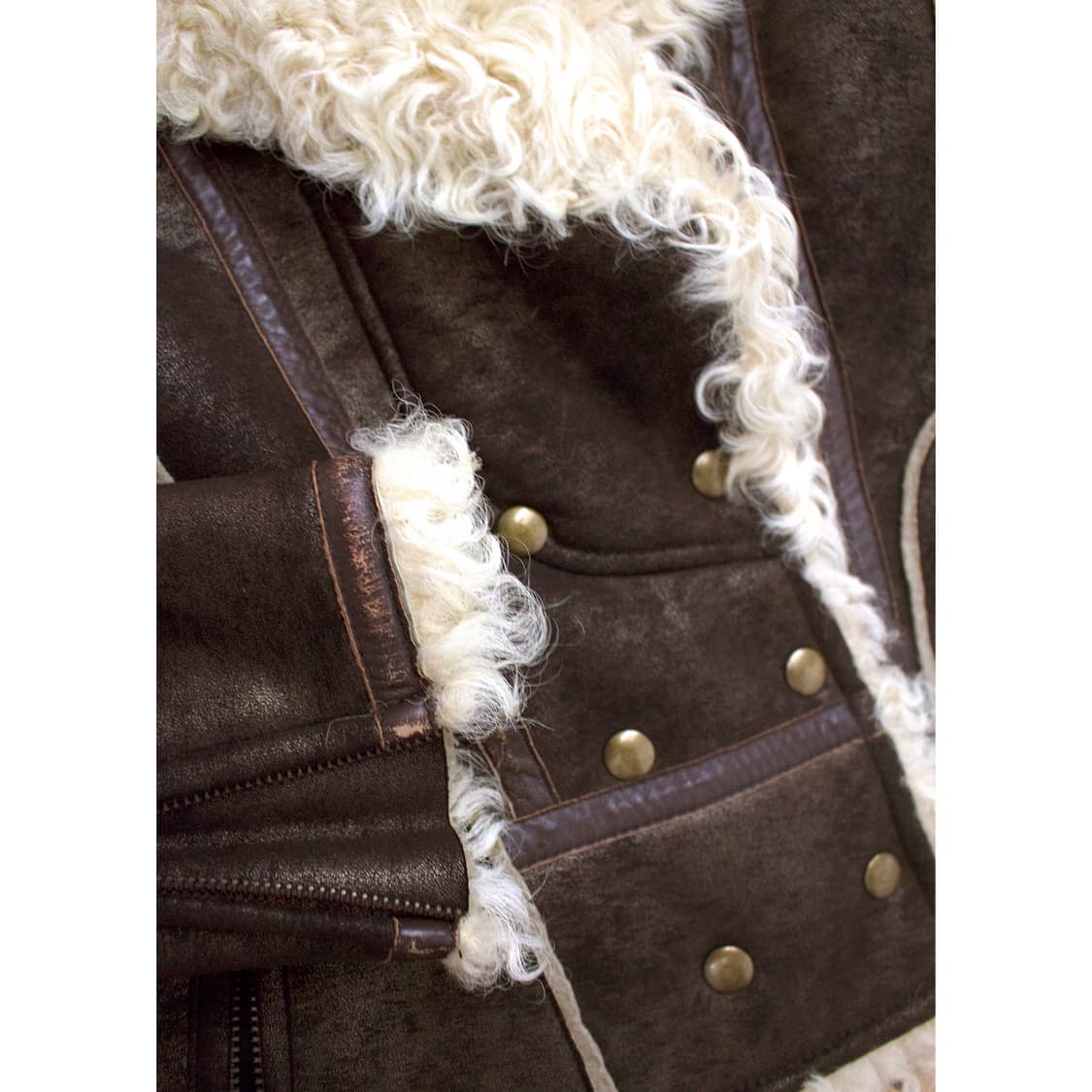 FRENCH VINTAGE 커피 쉬머 무스탕 상품이미지7