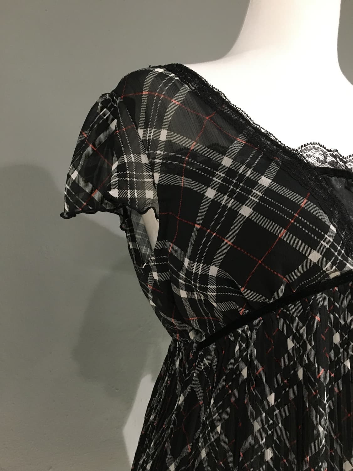 layered detail check blouse cody set 상품이미지4