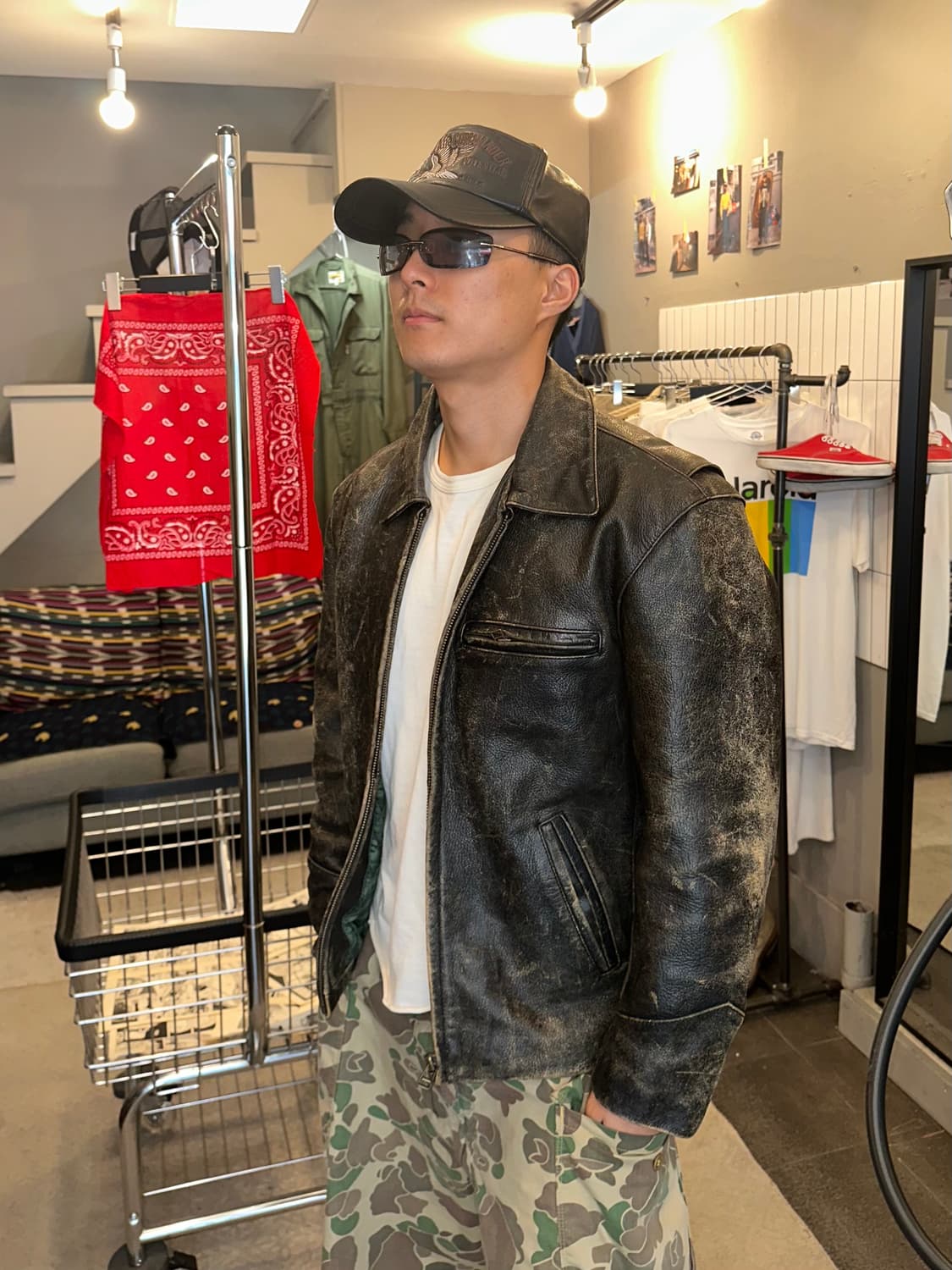 90’s Japanese Cow-leather aging jacket 상품이미지1