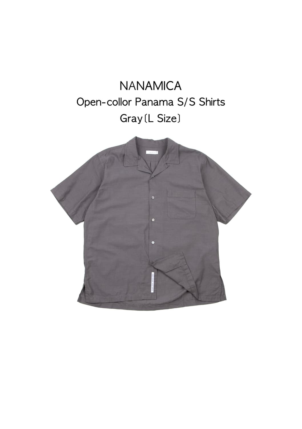 Nanamica 오픈 칼라 파나마 숏슬리브 셔츠 그레이  상품이미지1