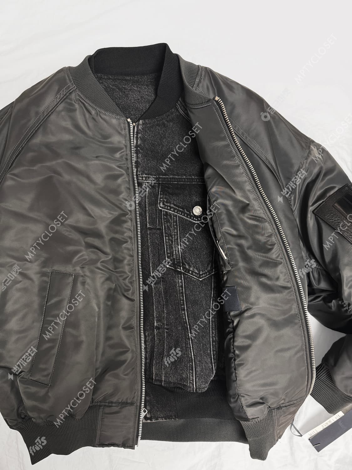 [48] 준지 디테처블 데님 베스트 나일론 Ma-1점퍼 상품이미지4