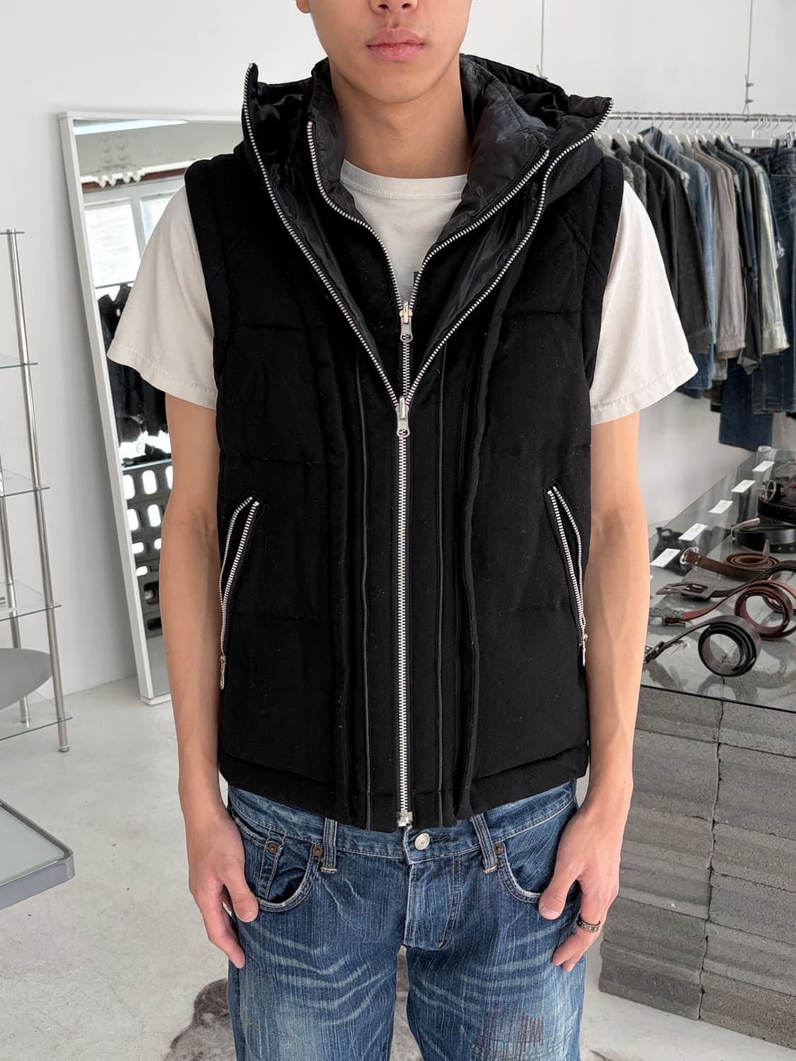 ppfm 레이어드 리버시블 울 나일론 베스트 상품이미지2