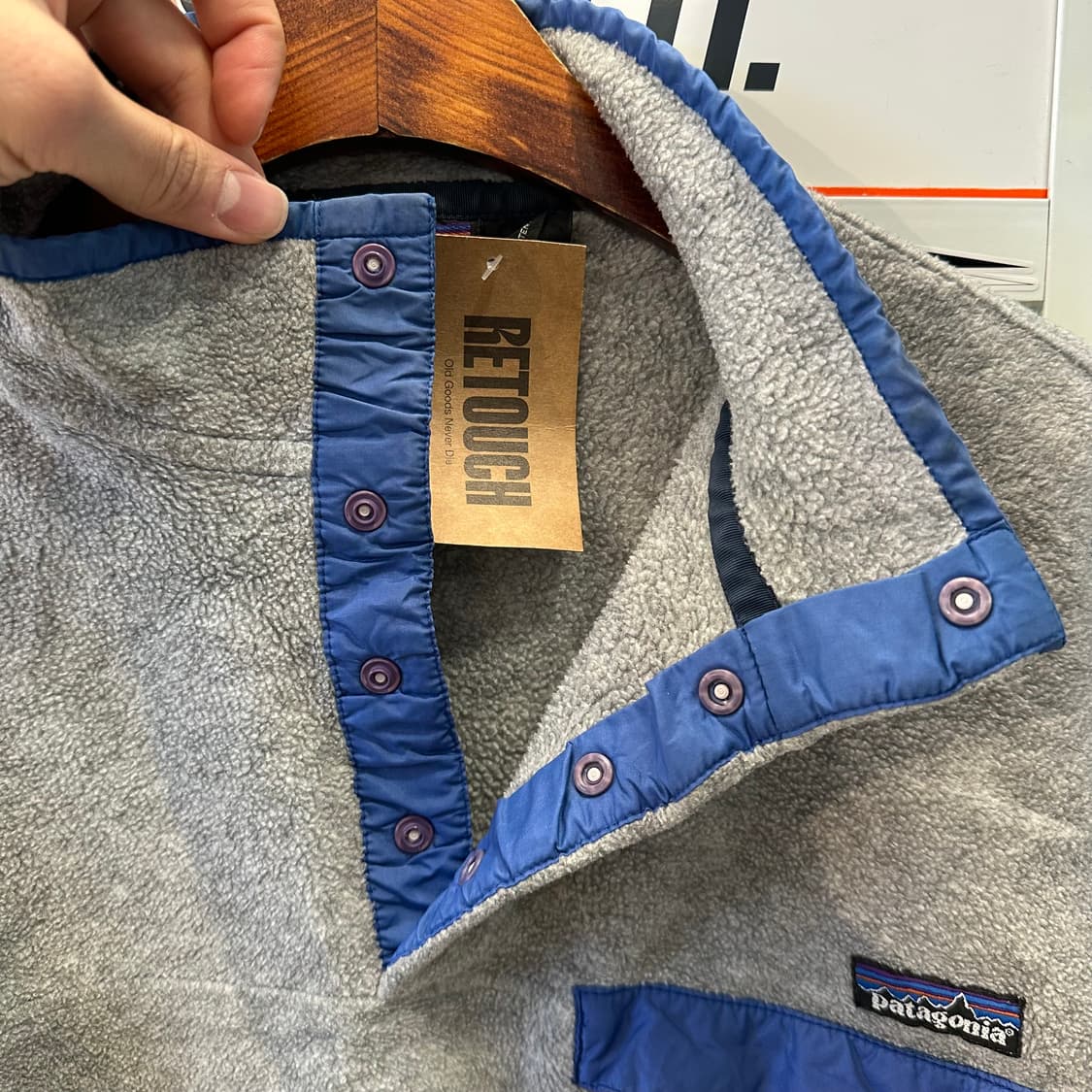 90‘s 파타고니아 신칠라 스냅티 ’그레이/블루‘ 상품이미지4