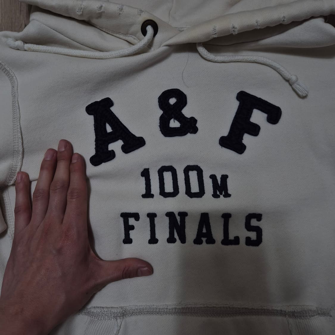 아베크롬비 앤 피치 뉴욕 빅로고 기모 후드티 S(90) 상품이미지6