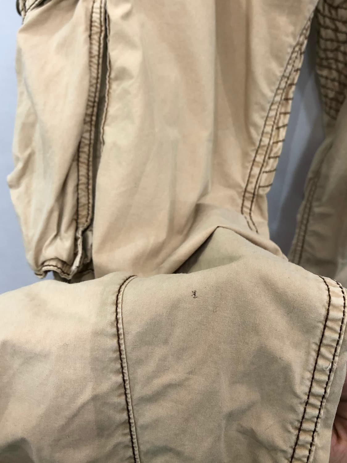 y2k beige stitch detail cargo pants 상품이미지8