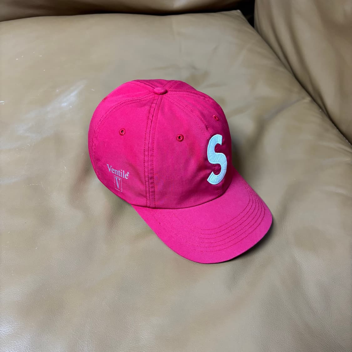 슈프림 S로고 6패널 볼캡 모자 21fw 벤틸 벤타일 레드 상품이미지1