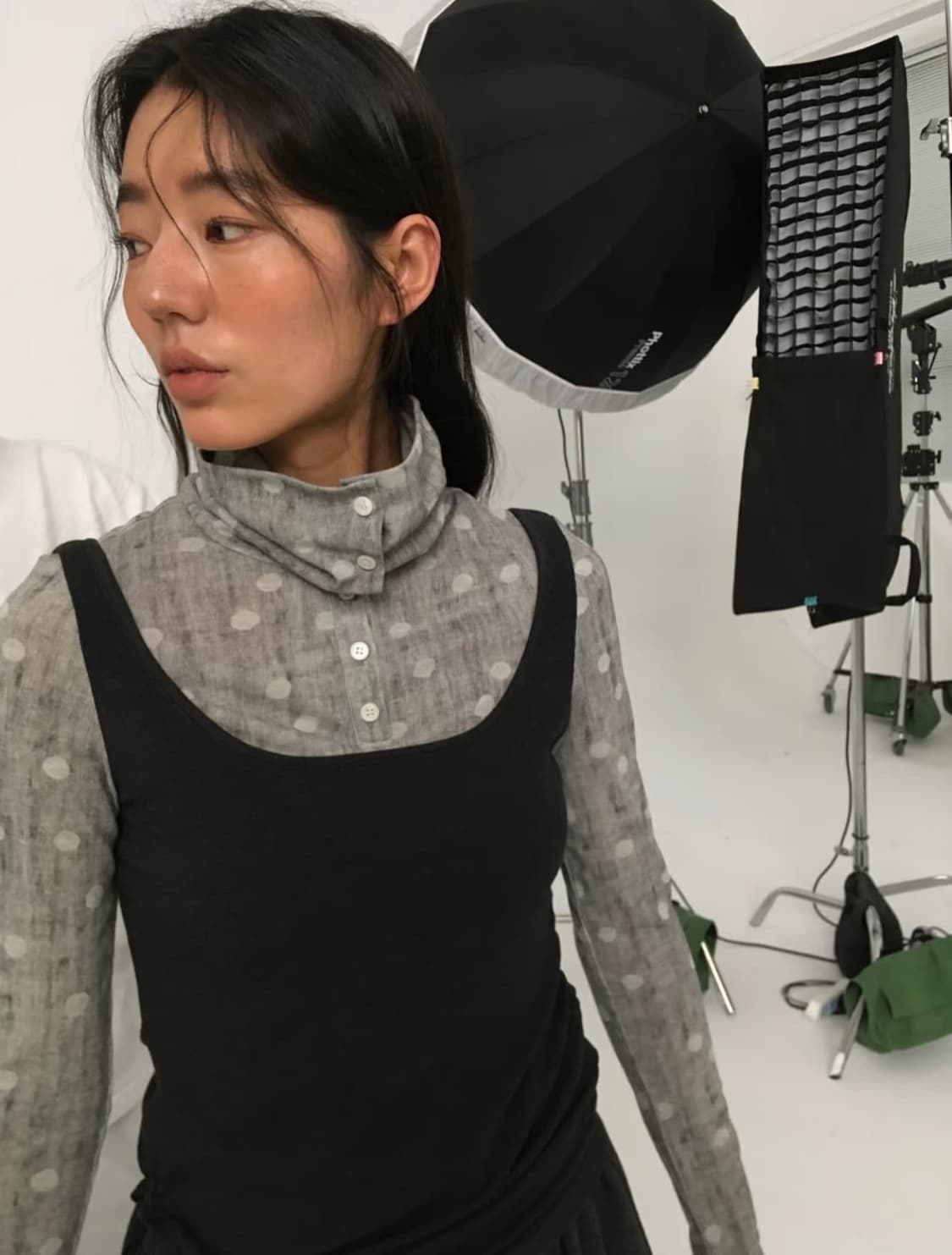 yawhat 도트 레이어드 디자인 탑 상품이미지2