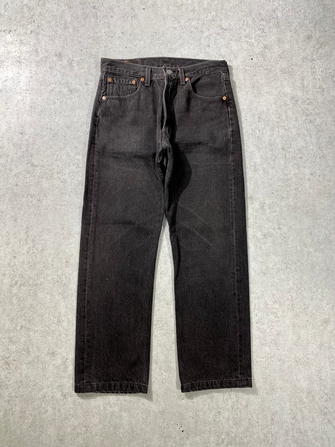 [30] 90s USA 리바이스 501 레귤러핏 흑청 데님팬츠 상품이미지5
