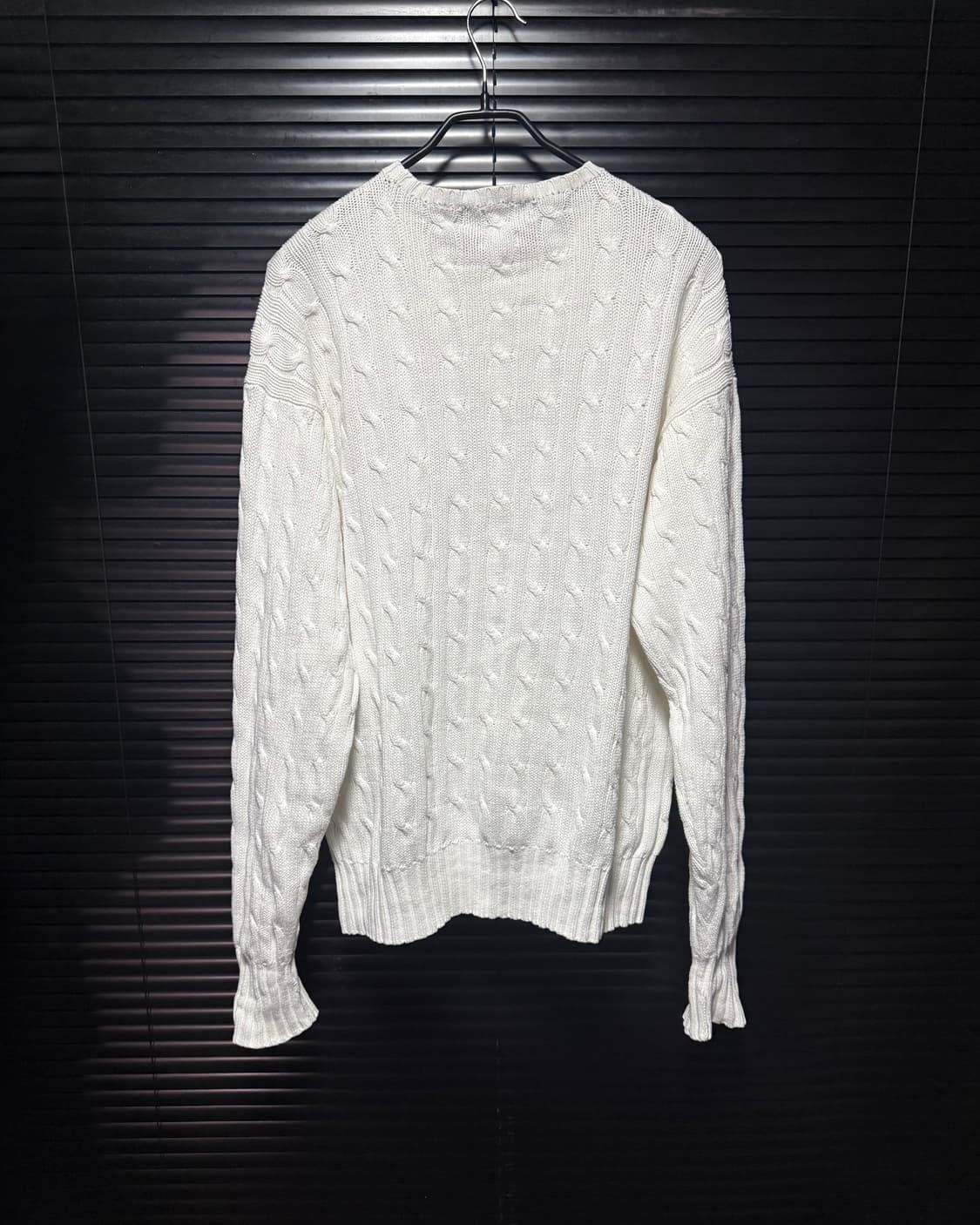 폴로 랄프로렌 꽈배기 니트 스웨터 L 100 화이트 프레피 클래식 오버핏 상품이미지5