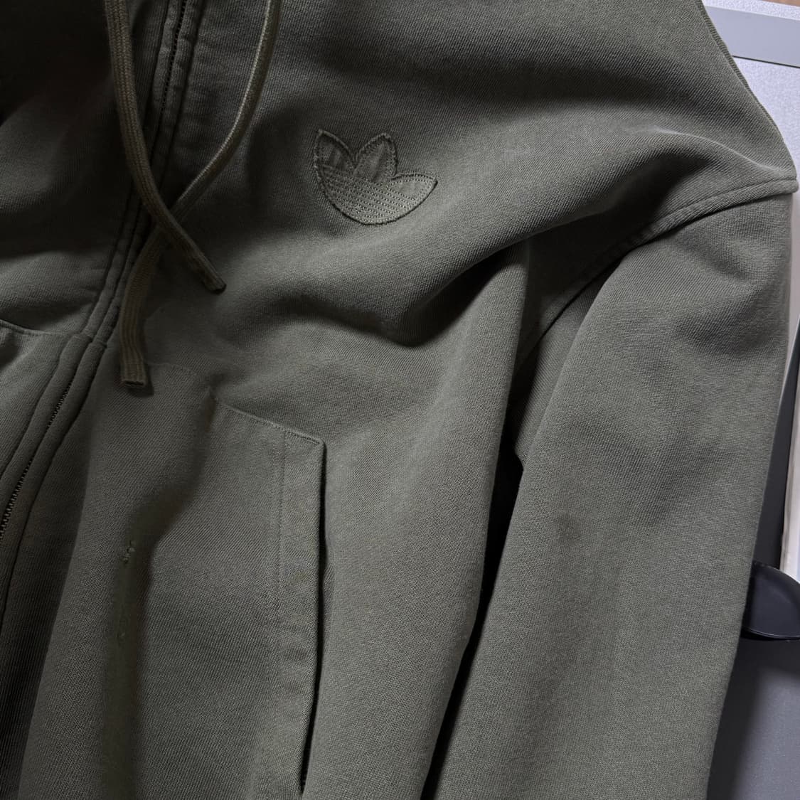 아디다스 워시드 후드 재킷 후드집업 카키 상품이미지6