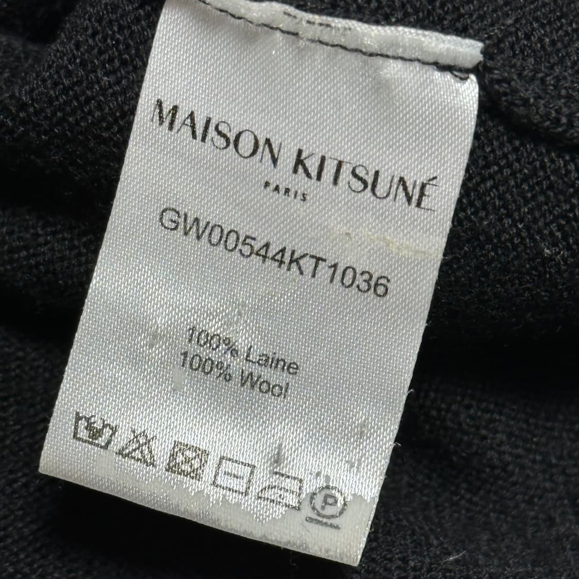 S 메종키츠네 더블폭스 헤드 블랙 울 가디건 상품이미지5