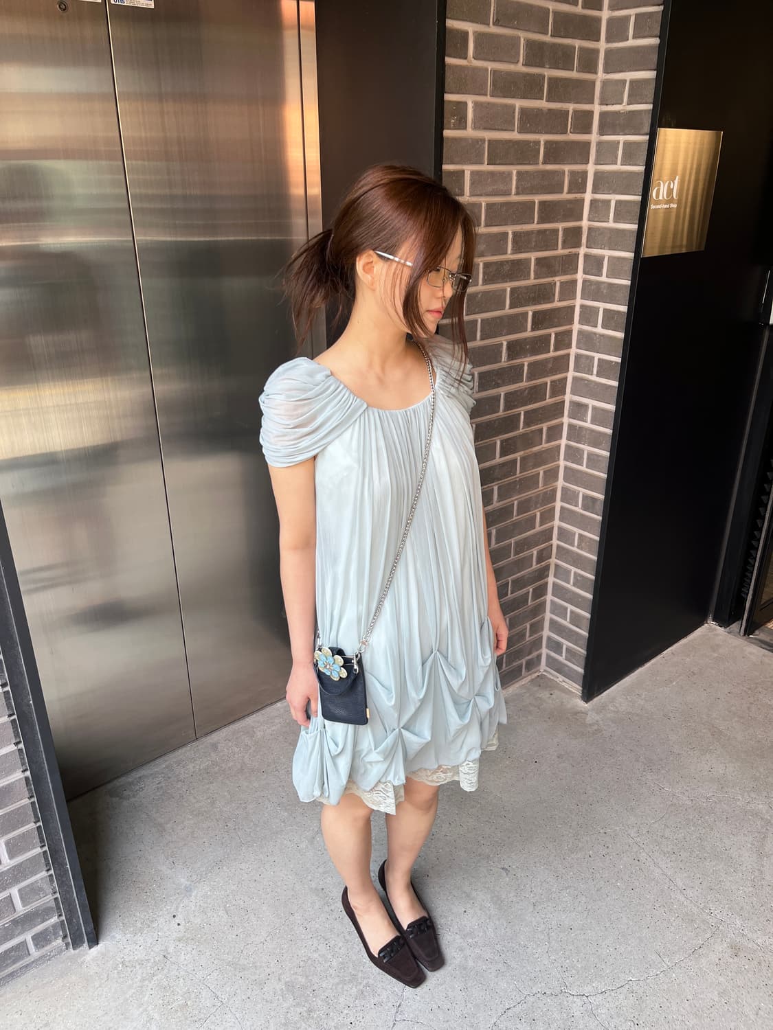 Peyton Place 쉬폰 드레스 민트 상품이미지2