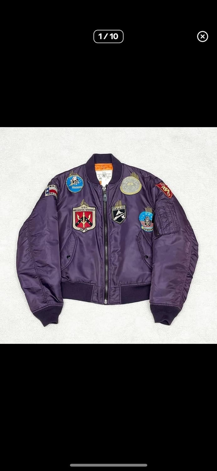 재팬 아비렉스 퍼플 탑건 패치 MA-1 상품이미지1