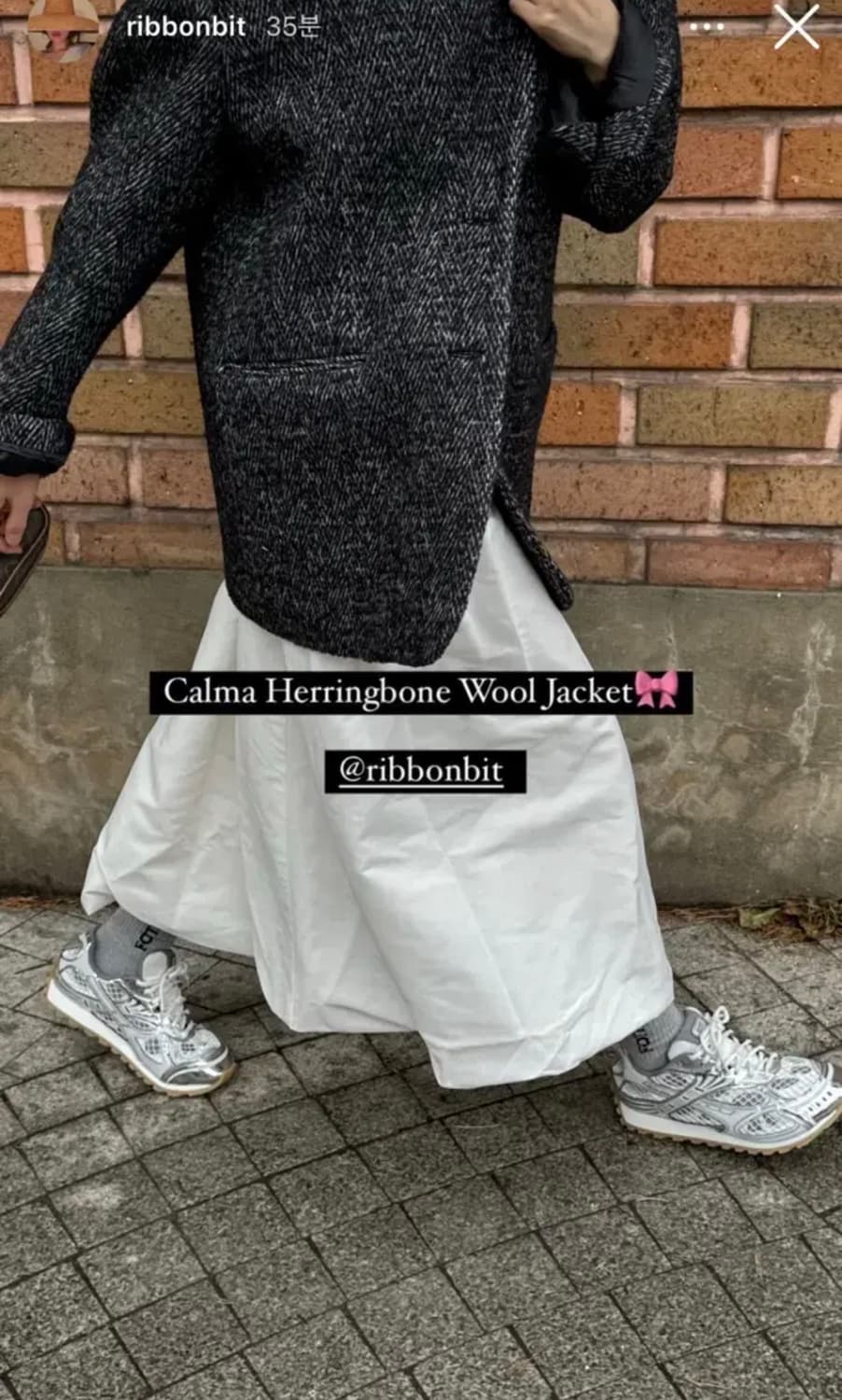 리본빛 칼마 헤링본 울 자켓 상품이미지2