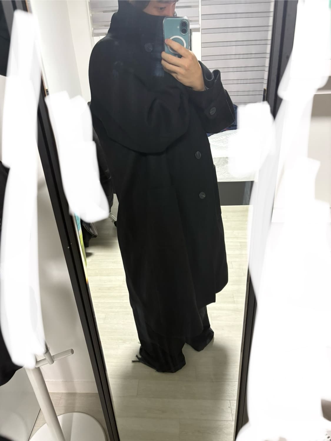 언더마이카 리전.02 발마칸 오버사이즈 울 코트 블랙(0size) 상품이미지2