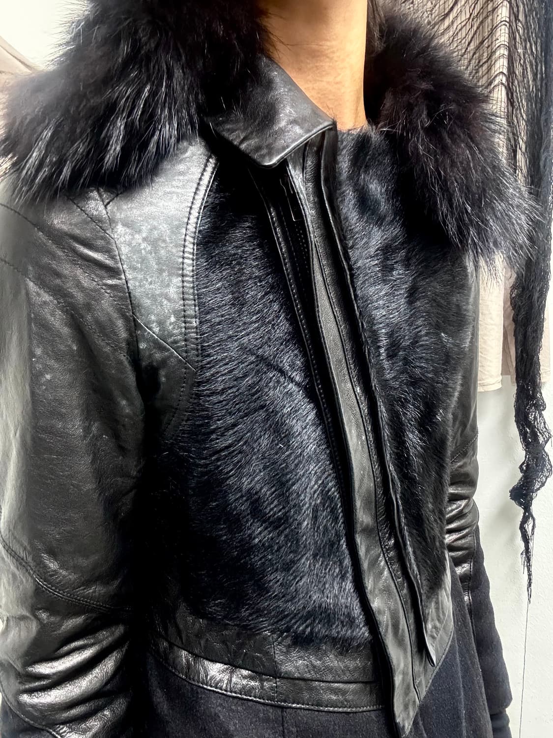Calf Hair Trimming SheepSkin Leather Coa 상품이미지2