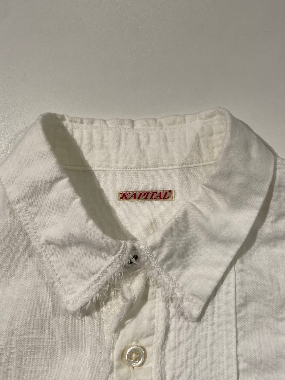 캐피탈 화이트 카트만두 패치워크 린넨 하프 셔츠 상품이미지7