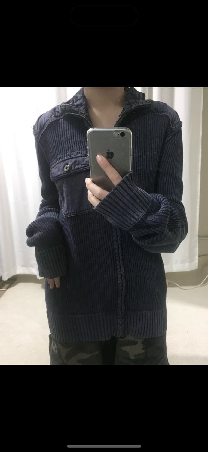 폴로 진스 빈티지 데님 니트 집업 상품이미지1