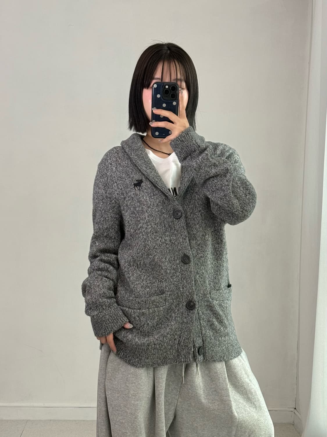 아베크롬비 그레이 니트 가디건 상품이미지1