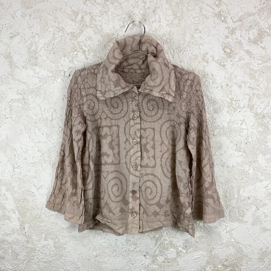 me 이세이 미야케 타이푼 패턴 링클 블라우스 상품이미지1