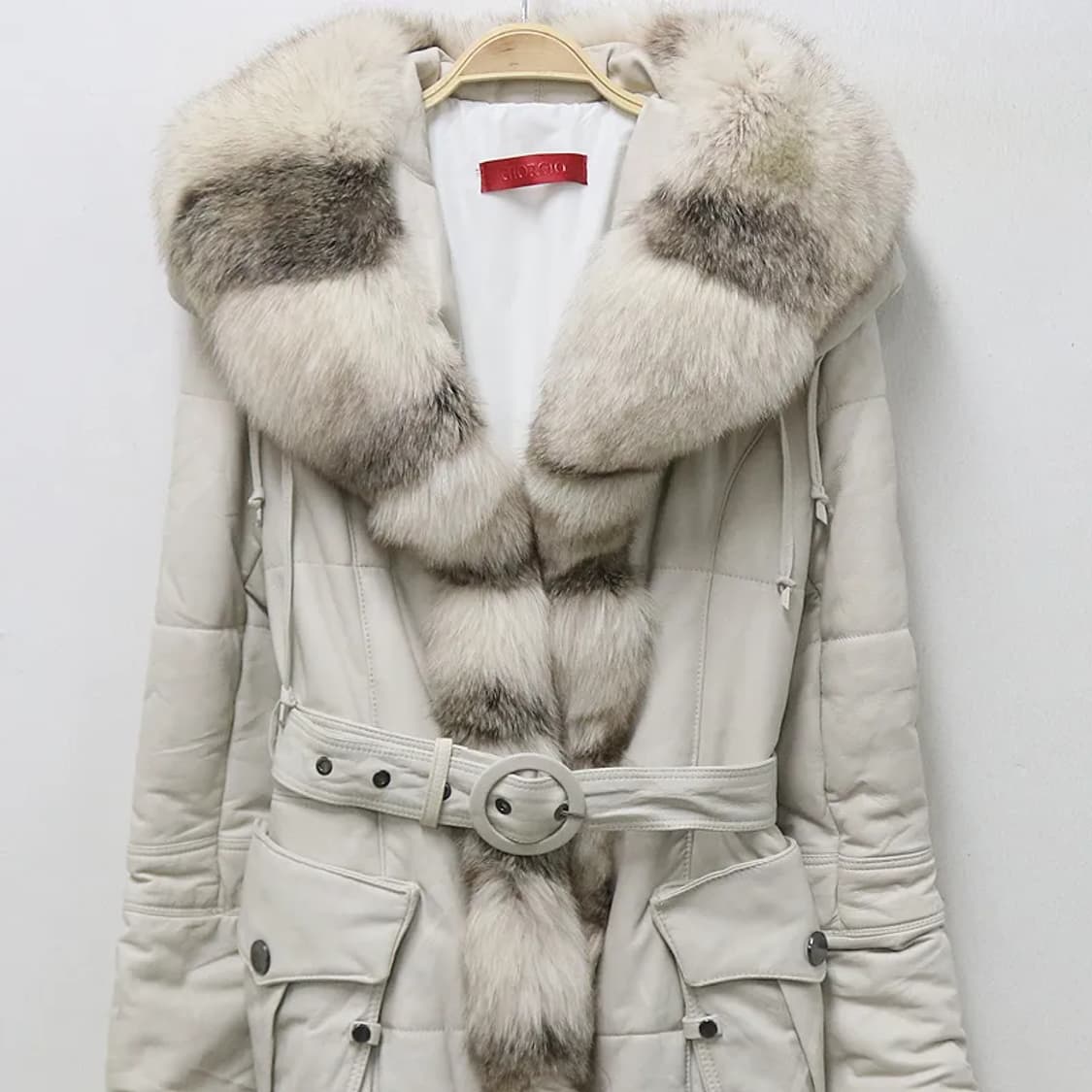 GIORGIO LEATHER FOX FUR 가죽 벨트 자켓 64769 상품이미지3