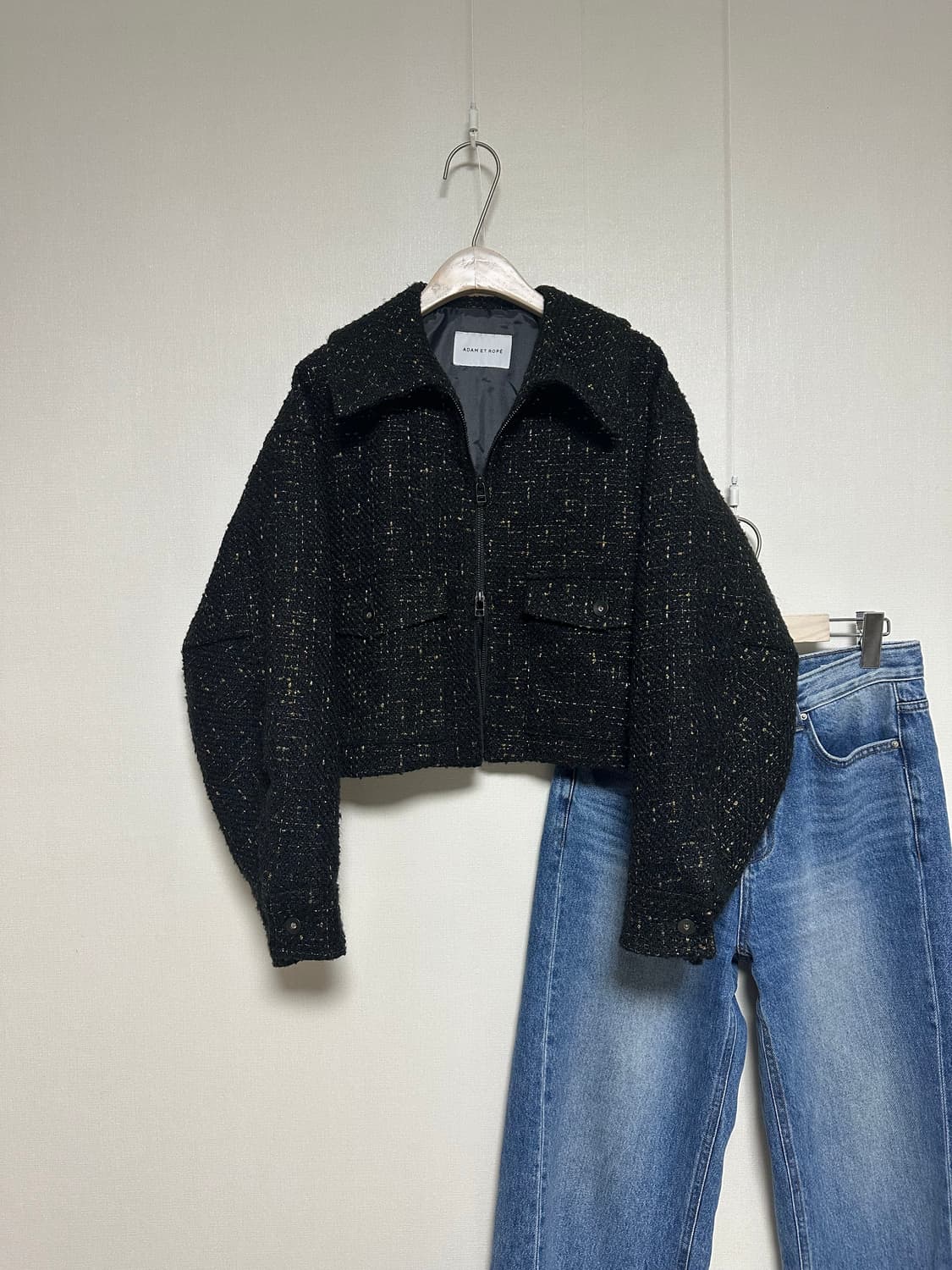 ADAM ET ROPE 트위드 크롭 블루종 상품이미지6
