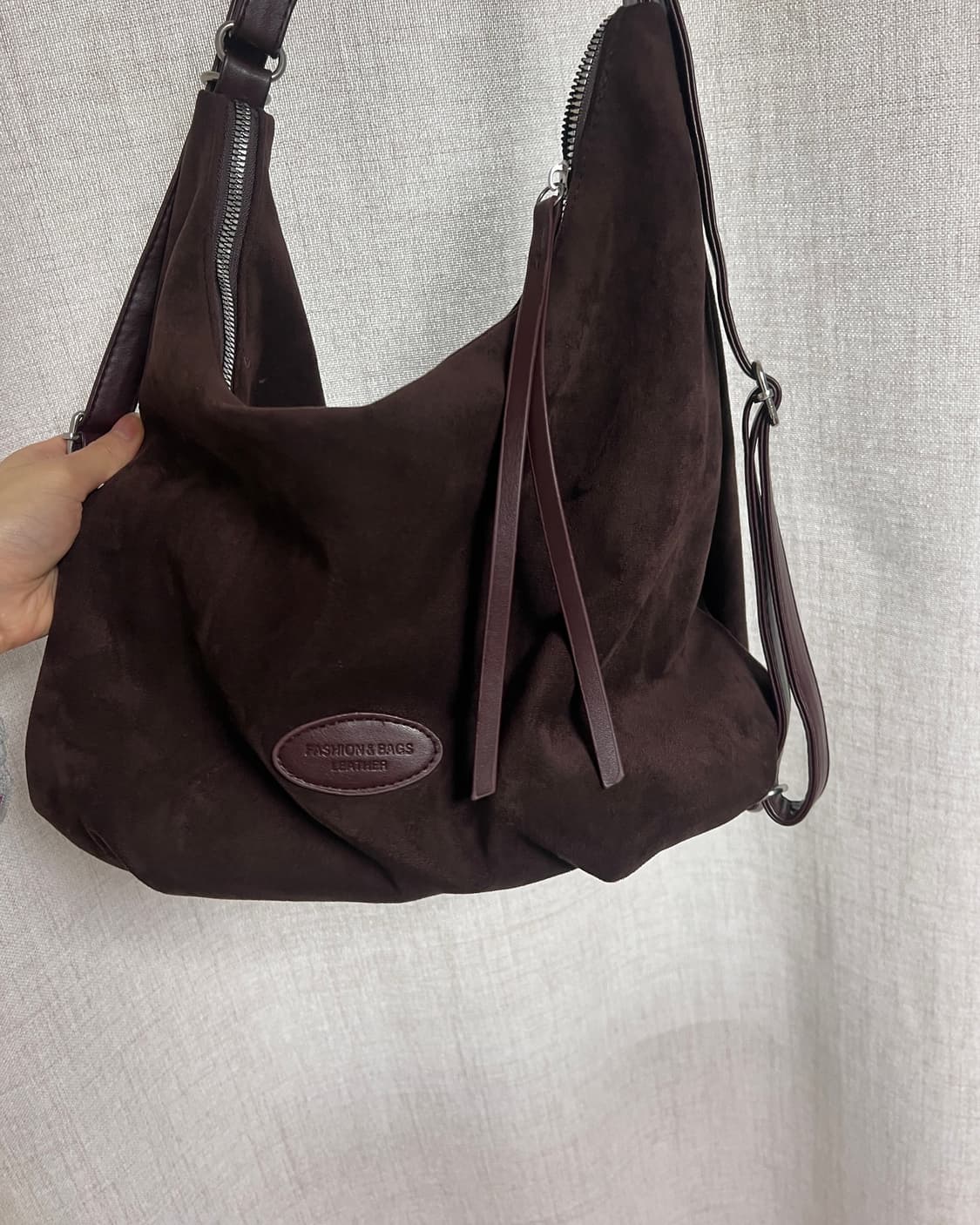 갈색 스웨이드 크로스백 숄더백 상품이미지1