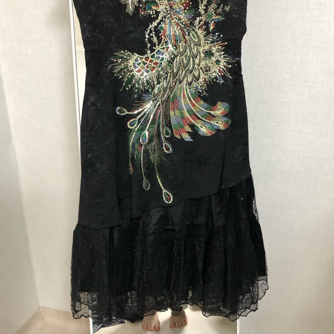 피아오량 Embroidered Phoenix midi dress (bla 상품이미지9