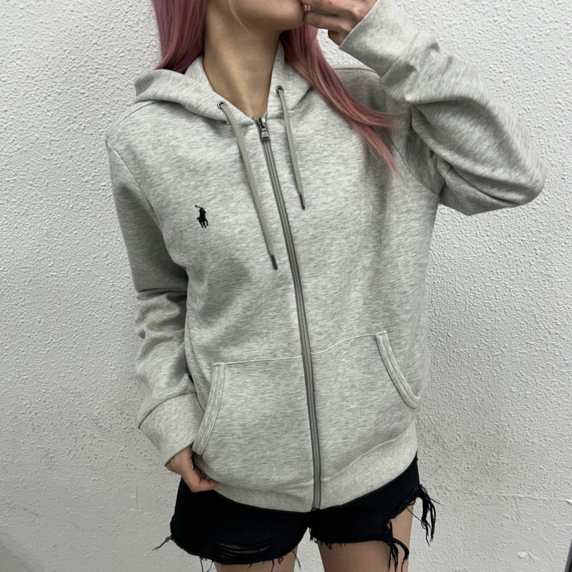 폴로 랄프로렌 블랙포니 백멜란지 후드집업 상품이미지1