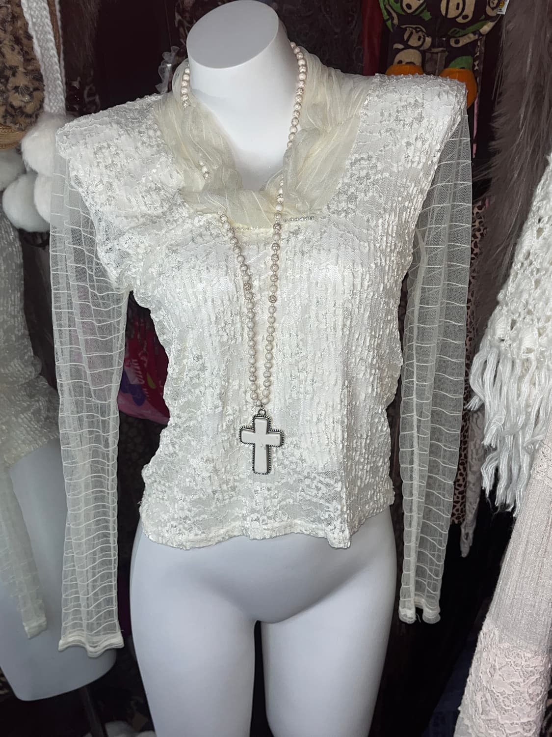 y2k 로맨틱 엔틱 셔링 블라우스 상품이미지1