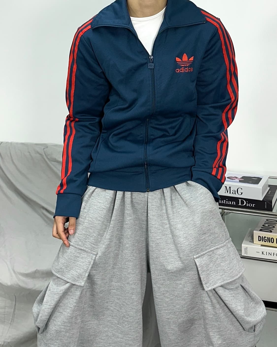 아디다스 유로파 네이비 레드 트랙탑 져지 100 상품이미지2