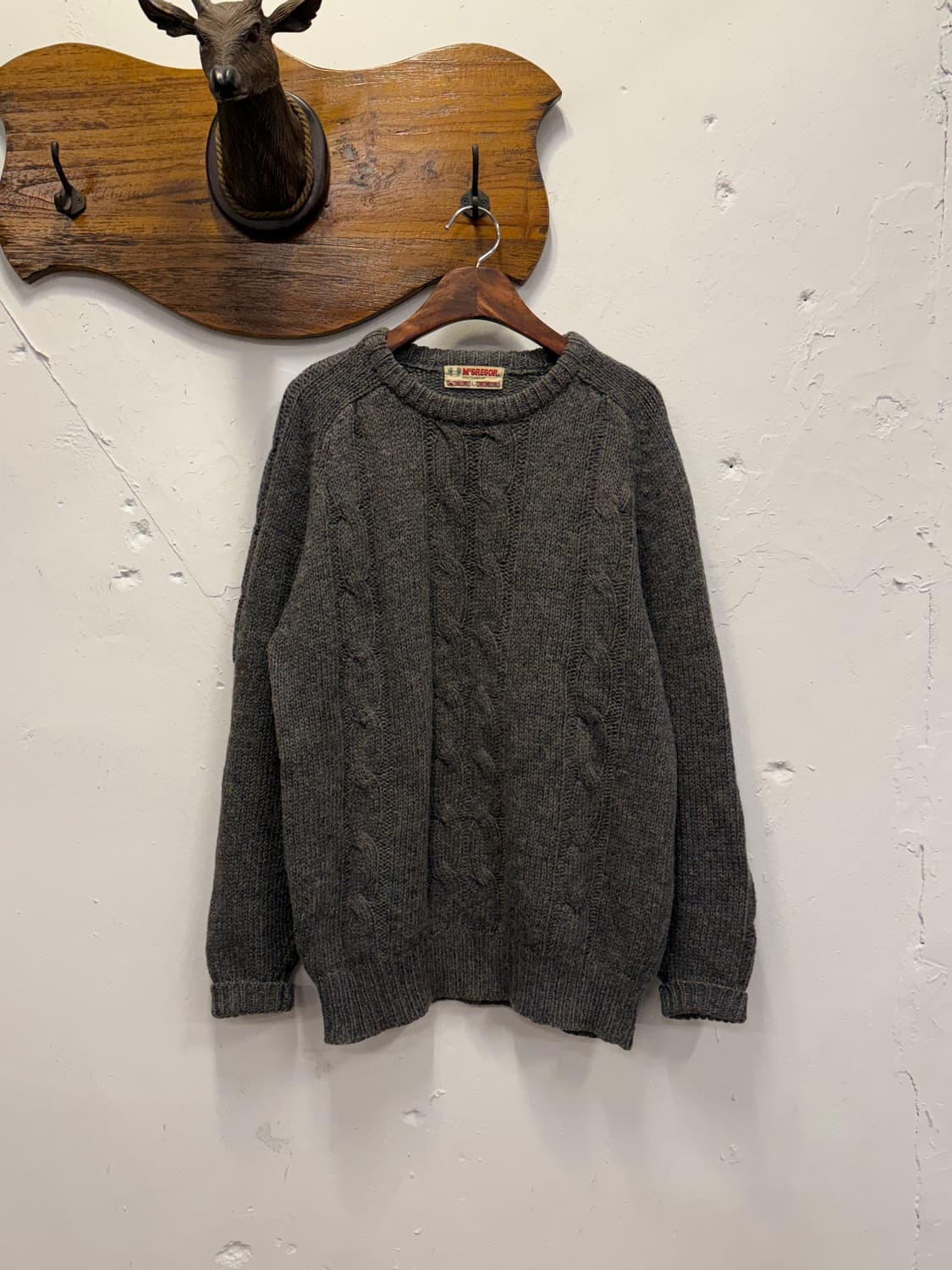 L) 90s McGregor Cable Knit Wool Sweater 상품이미지3